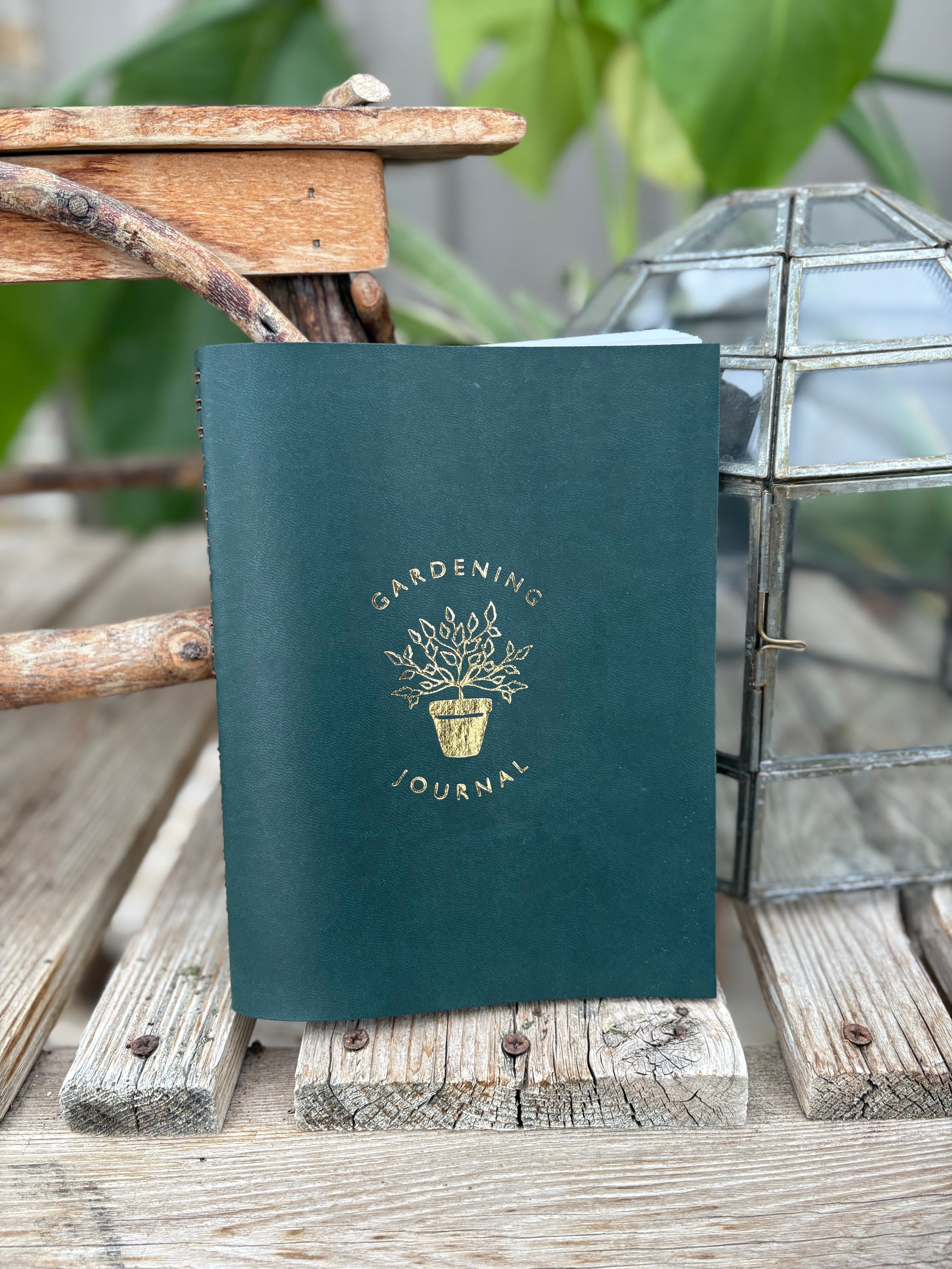 Leather Effect Favorite Gardening Journal Deep Green