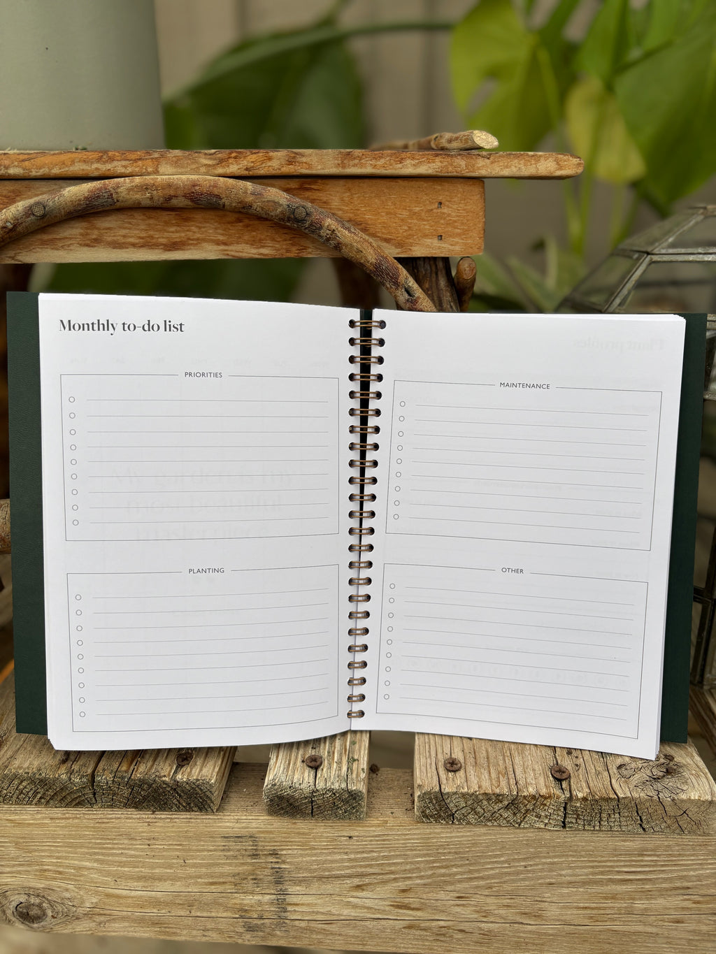 Leather Effect Favorite Gardening Journal Deep Green