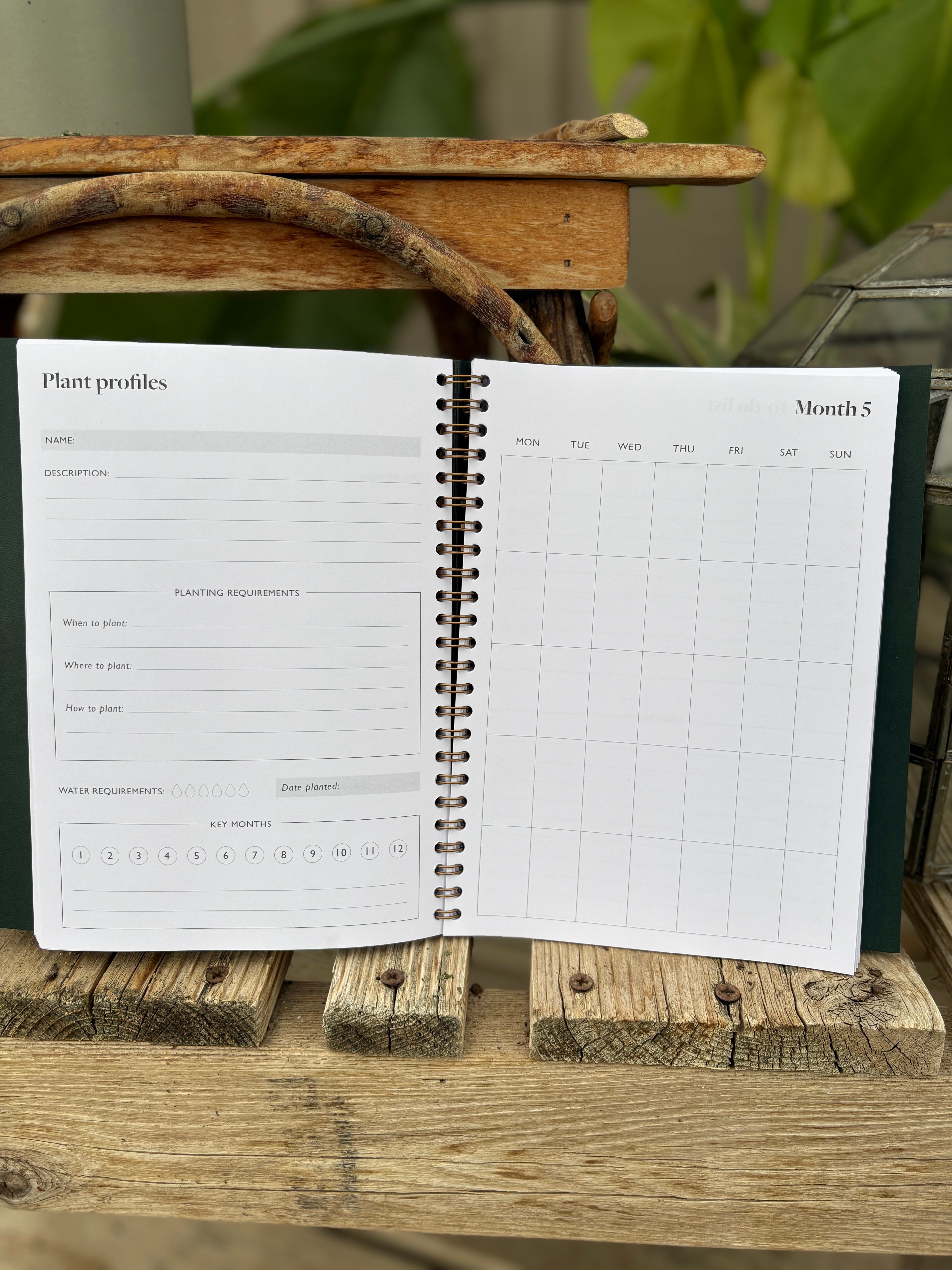 Leather Effect Favorite Gardening Journal Deep Green